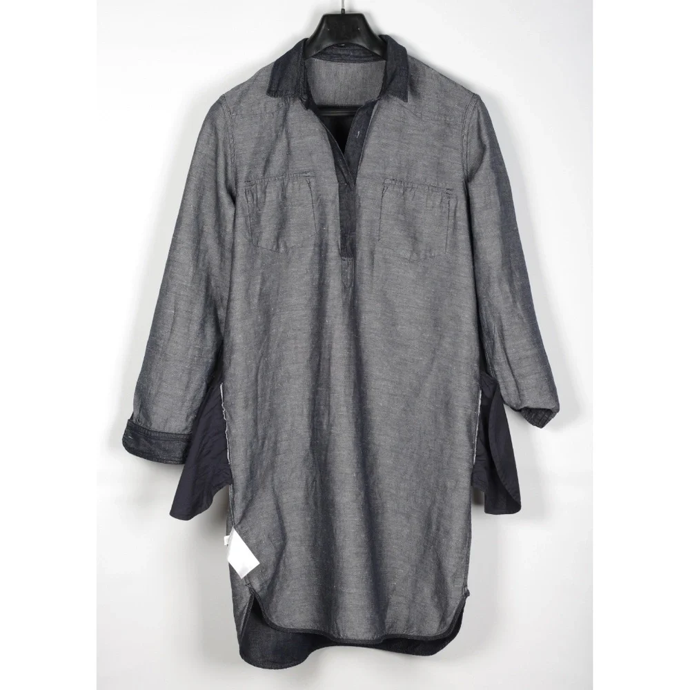 GAP Denim 2 Tones Tunic Dress Size L - Picture 5 of 5